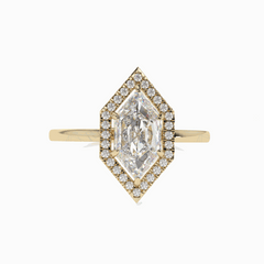 1.50 TCW Marquise Cut Halo 18K Lab Grown Diamond Ring for Women