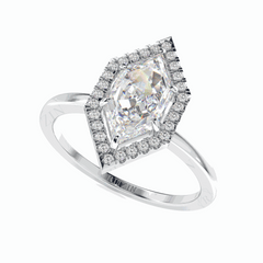 1,50 TCW Marquise-Schliff Halo 18K Lab-grown Diamantring für Damen