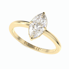 2.50 TCW Marquise Cut Solitaire 18K Lab Grown Diamond Ring for Women