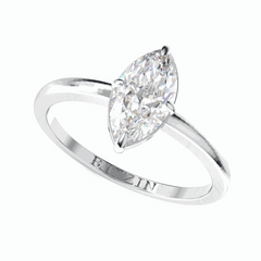 2.50 TCW Marquise Cut Solitaire 18K Lab Grown Diamond Ring for Women