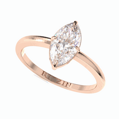 2.50 TCW Marquise Cut Solitaire 18K Lab Grown Diamond Ring for Women