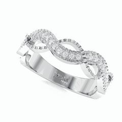 Round Brilliant Cut Twisted 18K Lab Grown Diamond Ring for Women