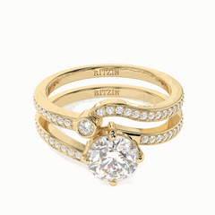 1,25 TCW runder Brillantschliff-Brautset 18K Lab-grown Diamantring für Damen