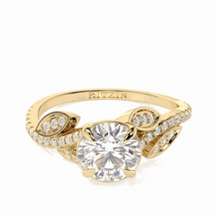 1.25 TCW Round Brilliant Cut Solitaire With Accents 18K Lab Grown Diamond Ring for Women