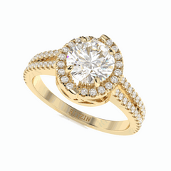 1,50 TCW runder Brillantschliff-Brautset 18K Lab-grown Diamantring für Damen