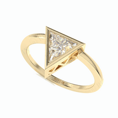 1.25 TCW Triangle Cut Solitaire 18K Lab Grown Diamond Ring for Women