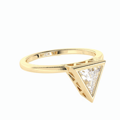 1.25 TCW Triangle Cut Solitaire 18K Lab Grown Diamond Ring for Women