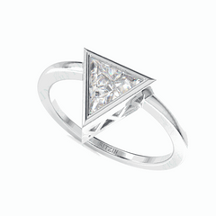 1.25 TCW Triangle Cut Solitaire 18K Lab Grown Diamond Ring for Women