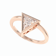 1.25 TCW Triangle Cut Solitaire 18K Lab Grown Diamond Ring for Women