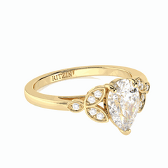 2.00 TCW Pear Cut Cluster 18K Lab Grown Diamond Ring for Women