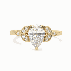 2.00 TCW Pear Cut Cluster 18K Lab Grown Diamond Ring for Women