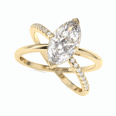 1,70 TCW Marquise-Schliff gedrehter 18K Lab-grown Diamantring für Damen