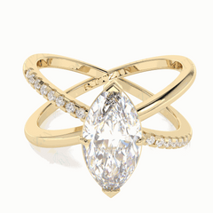 1.70 TCW Marquise Cut Twisted 18K Lab Grown Diamond Ring for Women