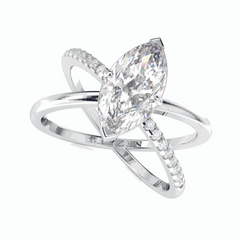 1,70 TCW Marquise-Schliff gedrehter 18K Lab-grown Diamantring für Damen