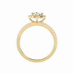 1,50 TCW Birnenschliff Halo 18K Lab Grown Diamantring für Damen