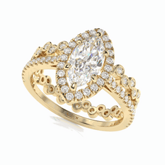 1,50 TCW Marquise Cut Ring Set 18K Lab Grown Diamant Ring für Frauen