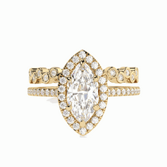 1,50 TCW Marquise Cut Ring Set 18K Lab Grown Diamant Ring für Frauen