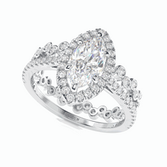 1.50 TCW Marquise Cut Ring set 18K Lab Grown Diamond Ring for Women