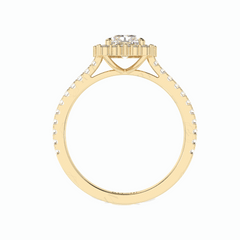 1,20 Karat Radiantschliff Halo 18 Karat Labor-Diamantring für Damen