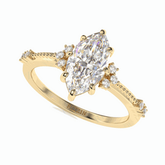 1.70 TCW Marquise Cut Cluster 18K Lab Grown Diamond Ring for Women