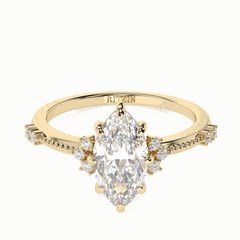 1.70 TCW Marquise Cut Cluster 18K Lab Grown Diamond Ring for Women