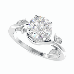 1.00 TCW Round Brilliant Cut Split Shank 18K Lab Grown Diamond Ring for Women