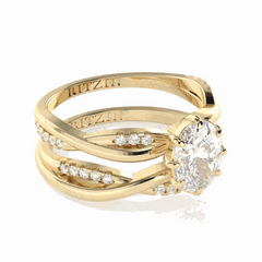 1,20 TCW Ovalschliff Brautset 18K Lab Grown Diamantring für Damen