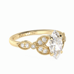 1.20 TCW Marquise Cut Solitaire With Accents 18K Lab Grown Diamond Ring for Women