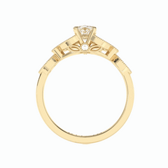 1.20 TCW Marquise Cut Solitaire With Accents 18K Lab Grown Diamond Ring for Women