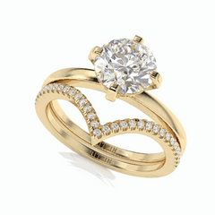 2,10 TCW runder Brillantschliff-Brautset 18K Lab Grown Diamond Ring für Damen