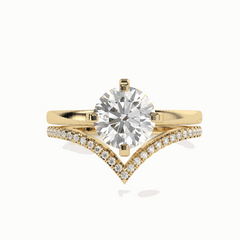 2,10 TCW runder Brillantschliff-Brautset 18K Lab Grown Diamond Ring für Damen