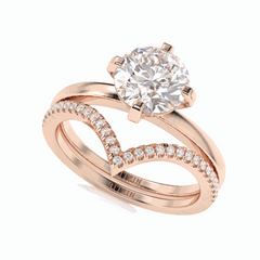 2,10 TCW runder Brillantschliff-Brautset 18K Lab Grown Diamond Ring für Damen