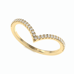 Round Brilliant Cut Chevron 18K Lab Grown Diamond Ring for Women