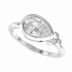 1,20 TCW Birnenschliff Einzigartiger 18K Lab Grown Diamantring für Damen