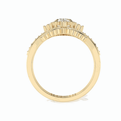 0,70 TCW Ovalschliff 18K Lab Grown Diamant Brautset Ring für Damen