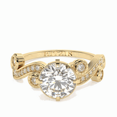 1,50 TCW runder Brillantschliff-Brautset 18K Lab-grown Diamantring für Damen