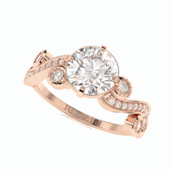 1,50 TCW runder Brillantschliff-Brautset 18K Lab-grown Diamantring für Damen