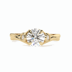 1.00 TCW Round Brilliant Cut Twisted 18K Lab Grown Diamond Ring for Women