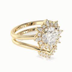 2,40 TCW runder Brillantschliff-Brautset 18K Lab Grown Diamond Ring für Damen