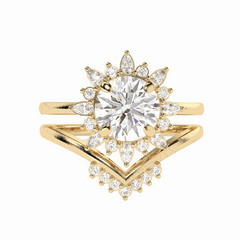 2,40 TCW runder Brillantschliff-Brautset 18K Lab Grown Diamond Ring für Damen