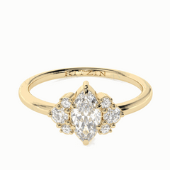 0.70 TCW Marquise Cut Solitaire 18K Lab Grown Diamond Ring for Women