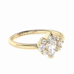 0.70 TCW Marquise Cut Solitaire 18K Lab Grown Diamond Ring for Women