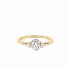 1.00 TCW Round Cut Solitaire 18K Lab Grown Diamond Ring for Women