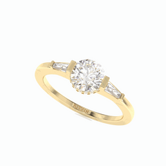 1.00 TCW Round Cut Solitaire 18K Lab Grown Diamond Ring for Women