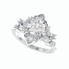 2.00 TCW Round Brilliant Cut Cluster 18K Lab Grown Diamond Ring for Women