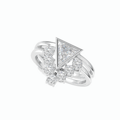 2.00 TCW Triangle Cut Bridal Set 18K Lab Grown Diamond Ring for Women