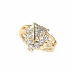 2,00 TCW Dreiecksschliff-Brautset 18K Lab Grown Diamond Ring für Damen