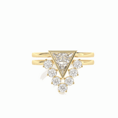 2,00 TCW Dreiecksschliff-Brautset 18K Lab Grown Diamond Ring für Damen