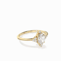 1,00 TCW Ovalschliff Halo 18K Lab Grown Diamantring für Damen