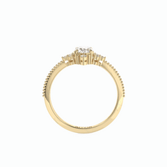 1,00 TCW Ovalschliff Halo 18K Lab Grown Diamantring für Damen